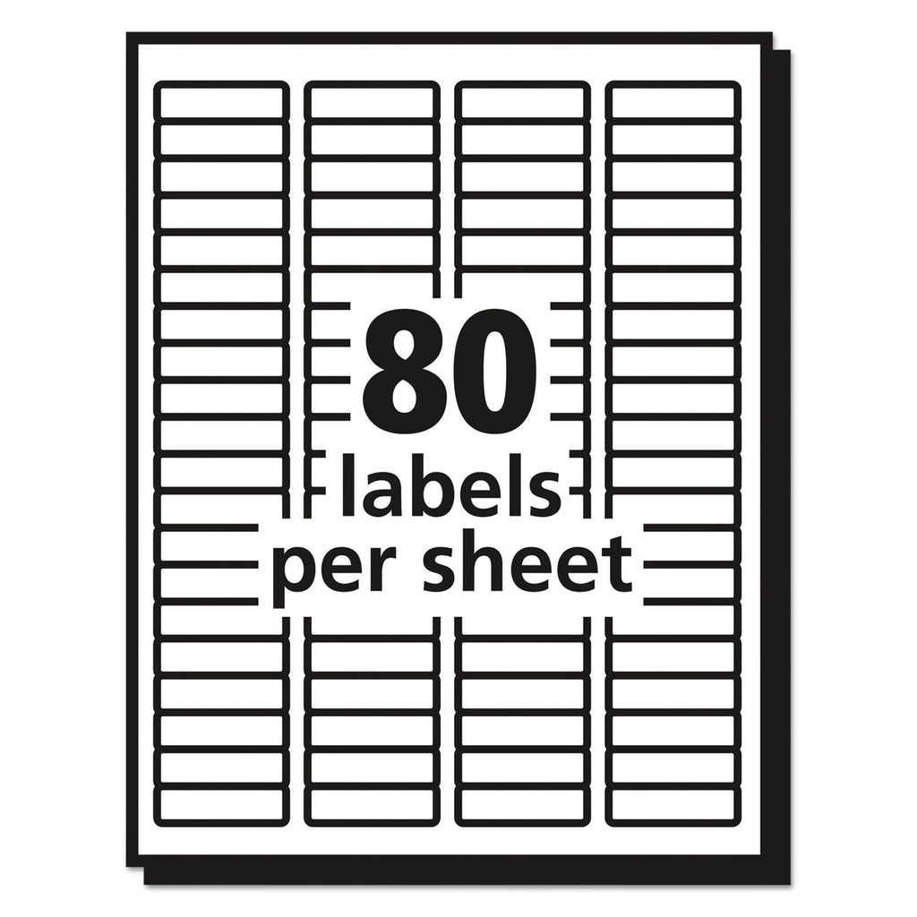 Avery Matte Clear Easy Peel Mailing Labels w/ Sure Feed Technology, Laser Printers, 0.5 x 1.75, Clear, 80/Sheet, 10 Sheets/Pack