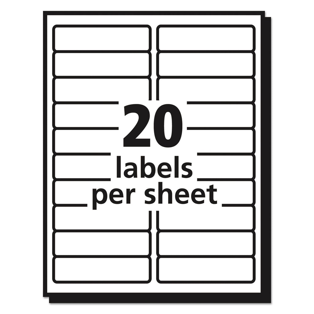 Avery Matte Clear Easy Peel Mailing Labels w/ Sure Feed Technology, Laser Printers, 1 x 4, Clear, 20/Sheet, 50 Sheets/Box