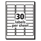 Avery Matte Clear Easy Peel Mailing Labels w/ Sure Feed Technology, Laser Printers, 1 x 2.63, Clear, 30/Sheet, 10 Sheets/Pack