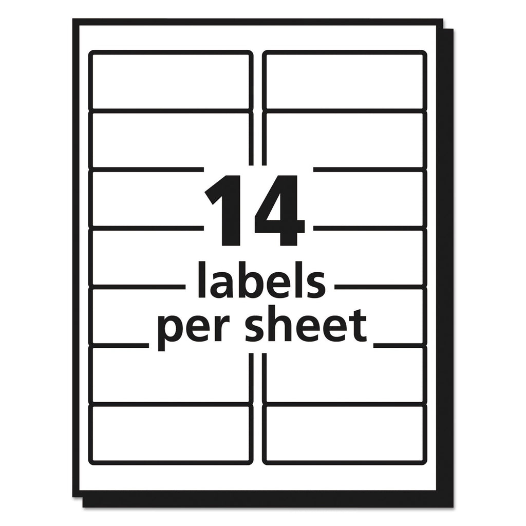 Avery Matte Clear Easy Peel Mailing Labels w/ Sure Feed Technology, Inkjet Printers, 1.33 x 4, Clear, 14/Sheet, 25 Sheets/Pack