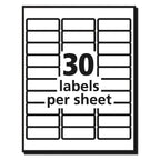 Avery Matte Clear Easy Peel Mailing Labels w/ Sure Feed Technology, Inkjet Printers, 1 x 2.63, Clear, 30/Sheet, 25 Sheets/Pack