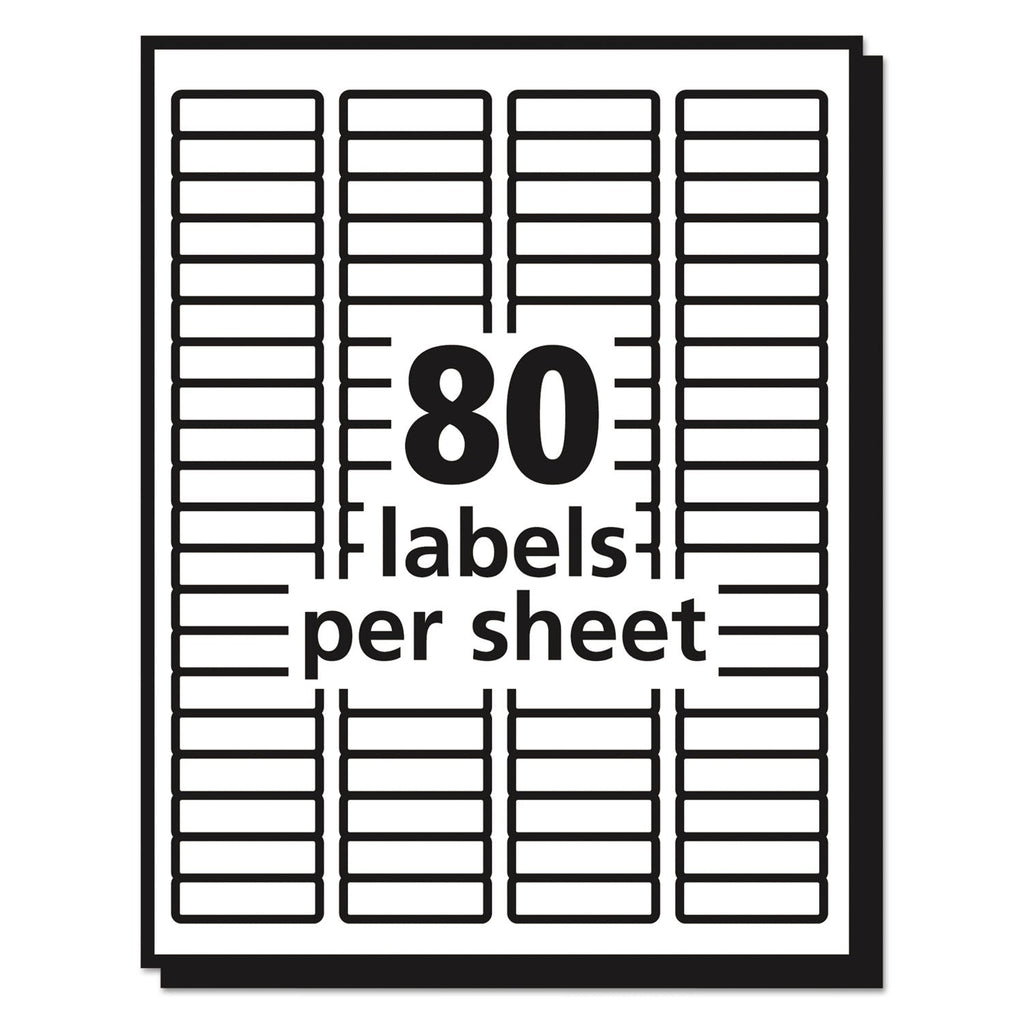 Avery Matte Clear Easy Peel Mailing Labels w/ Sure Feed Technology, Laser Printers, 0.5 x 1.75, Clear, 80/Sheet, 25 Sheets/Box