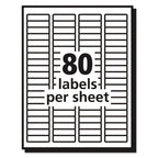 Avery Matte Clear Easy Peel Mailing Labels w/ Sure Feed Technology, Laser Printers, 0.5 x 1.75, Clear, 80/Sheet, 25 Sheets/Box