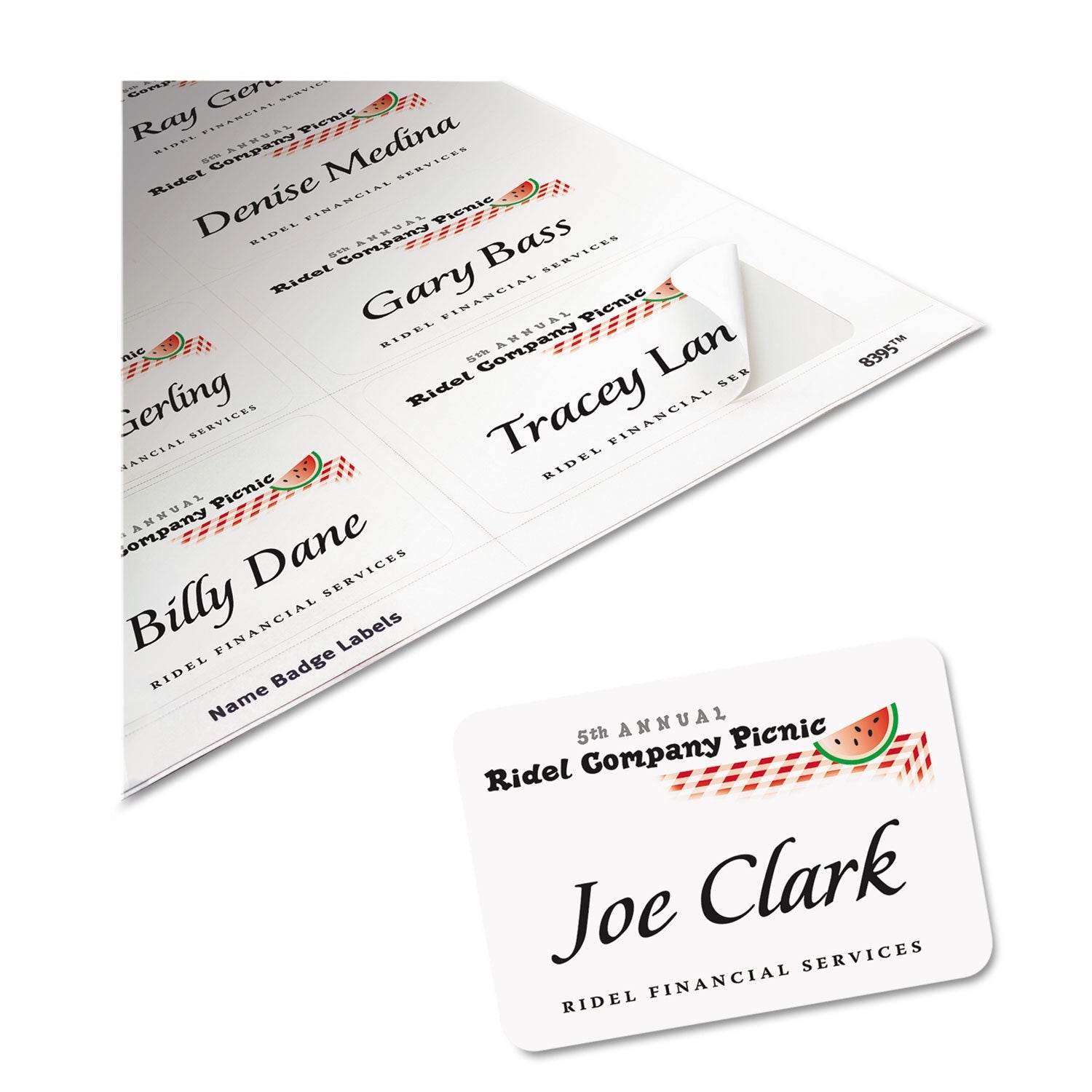 Avery Flexible Adhesive Name Badge Labels, 3.38 x 2.33, White, 160/Pack