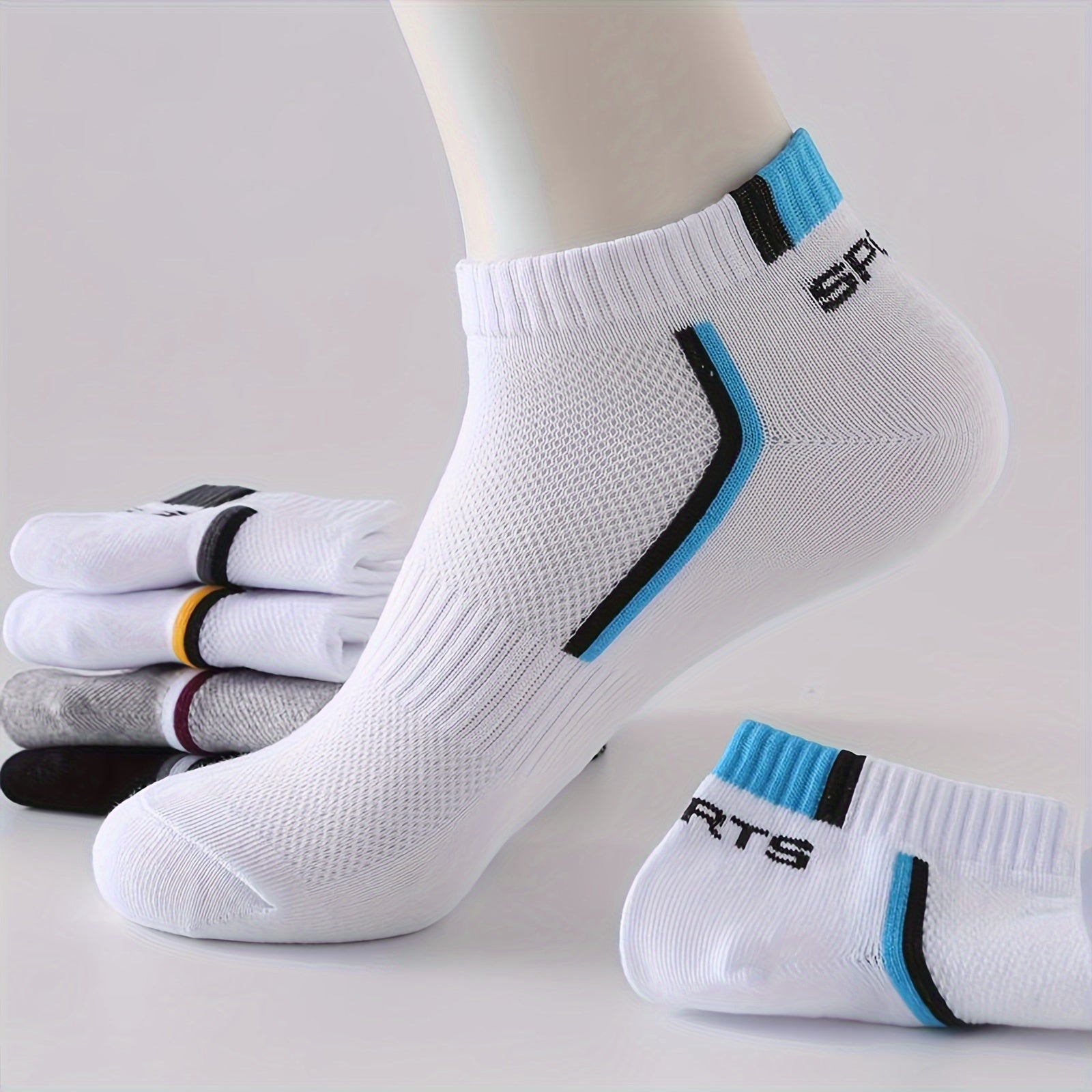 10/20/30 Pairs Mens Stripe Style Liner Socks - Ultra-Comfortable, Moisture-Wicking, Soft & Lightweight - Ideal for Outdoor Adventures & Casual Wear - Simple yet Stylish Design