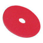3M Low-Speed Buffer Floor Pads 5100, 14" Diameter, Red, 5/Carton