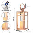 12'' High Metal Decorative Candle Lantern (RoseGold)