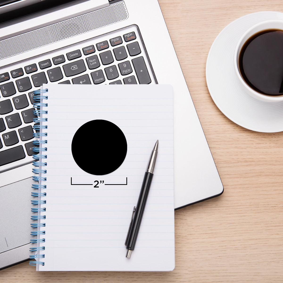 2" Removable Round, Color-Code Dots: 100/Pack