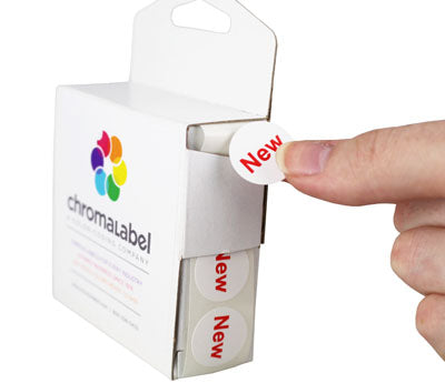 3/4" Round "NEW" Labels | Removable Adhesive: 1,000/Box