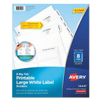 Avery Big Tab Printable Large White Label Tab Dividers, 8-Tab, 11 x 8.5, White, 20 Sets