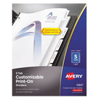 Avery Customizable Print-On Dividers, 3-Hole Punched, 5-Tab, 11 x 8.5, White, 1 Set