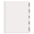 Avery Big Tab Printable White Label Tab Dividers, 5-Tab, 11 x 8.5, White, 20 Sets
