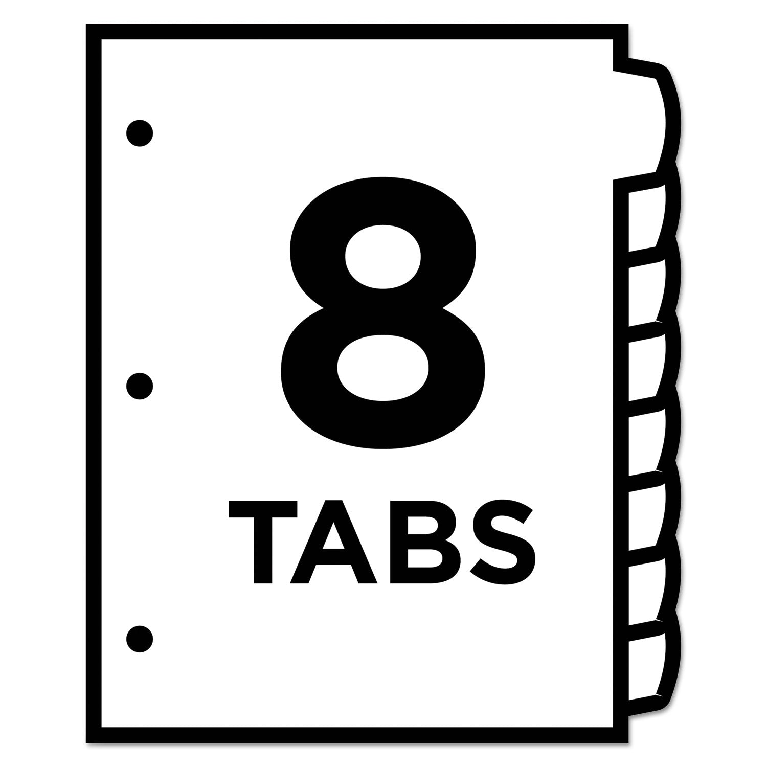 Avery Big Tab Printable Large White Label Tab Dividers, 8-Tab, 11 x 8.5, White, 20 Sets