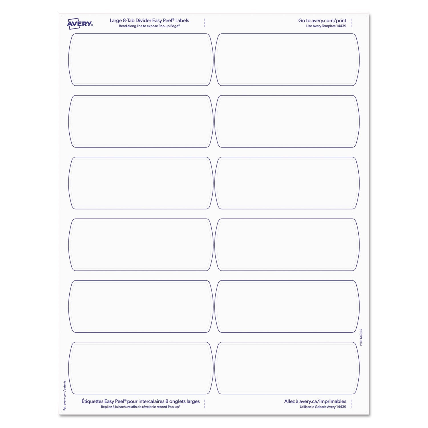 Avery Big Tab Printable Large White Label Tab Dividers, 8-Tab, 11 x 8.5, White, 20 Sets
