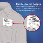 Avery Flexible Adhesive Name Badge Labels, 3.38 x 2.33, White/Blue Border, 400/Box