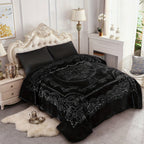 1-Piece (without Pillowcases) Thick Raschel Printed Blanket King Size Luxurious Single Ply 9 Lbs Soft & Warm Blanket Bed Home Gifts 85 X 95 In (215x240cm) For Any Decor