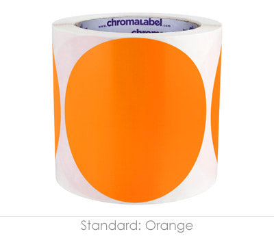 4" Permanent Color-Code Round Dot Inventory Labels: 250/Roll