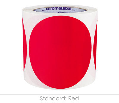 4" Permanent Color-Code Round Dot Inventory Labels: 250/Roll
