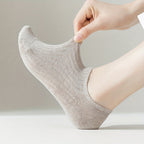 1/5 Pairs No Show Solid Socks, Simple & Breathable Unisex Boat Socks, Women's Stockings & Hosiery