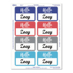 Avery Flexible Adhesive Name Badge Labels, "Hello", 3 3/8 x 2 1/3, Assorted, 120/PK