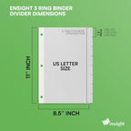 1/8 Cut Tab Dividers, 3 Ring Page Binder Dividers Bulk