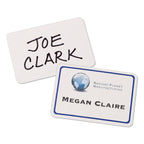 Avery Flexible Adhesive Name Badge Labels, 3.38 x 2.33, White/Blue Border, 40/Pack