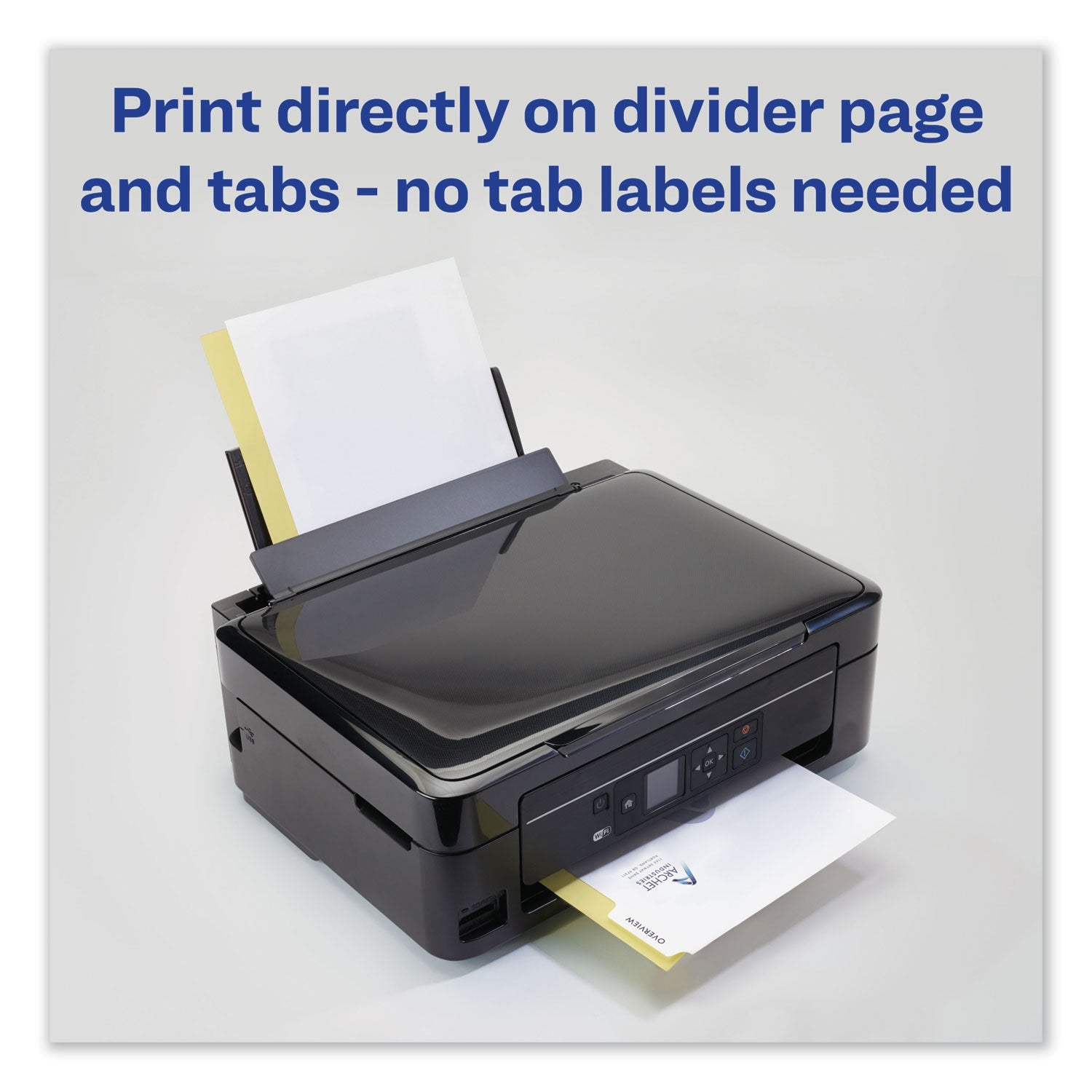 Avery Customizable Print-On Dividers, 3-Hole Punched, 5-Tab, 11 x 8.5, White, 25 Sets