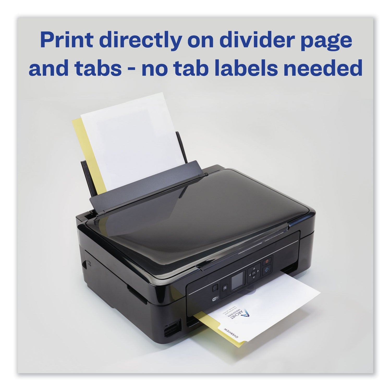 Avery Customizable Print-On Dividers, 3-Hole Punched, 5-Tab, 11 x 8.5, White, 1 Set