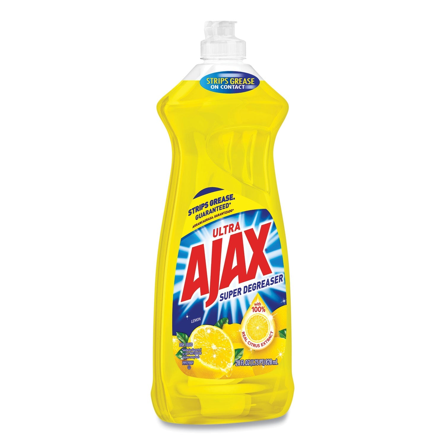 Ajax Dish Detergent, Lemon Scent, 28 oz Bottle, 9/Carton