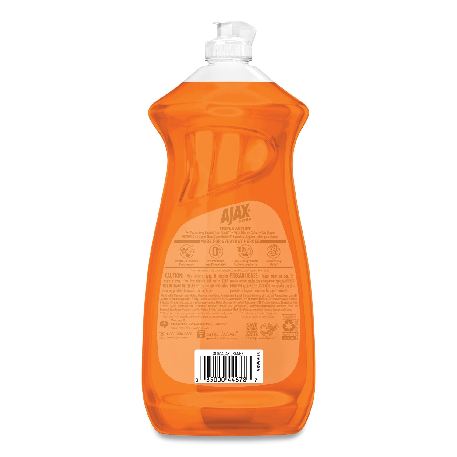Ajax Dish Detergent, Liquid, Orange Scent, 28 oz Bottle, 9/Carton