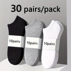 10/20/30 pairs Men's 10/20/30 Pairs Compression Sports Socks, Sweat-Wicking, Anti-Odor, Non-Slip for Running, Basketball, Fitness