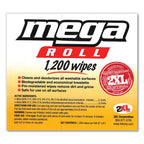 2XL Gym Wipes Mega Roll Refill, 8 x 8, White, 1,200/Roll, 2 Rolls/Carton