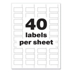 Avery PermaTrack Tamper-Evident Asset Tag Labels, Laser Printers, 0.75 x 1.5, White, 40/Sheet, 8 Sheets/Pack
