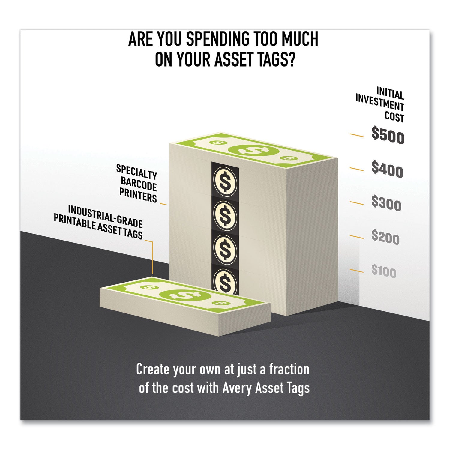 Avery PermaTrack Destructible Asset Tag Labels, Laser Printers, 0.75 x 1.5, White, 40/Sheet, 8 Sheets/Pack