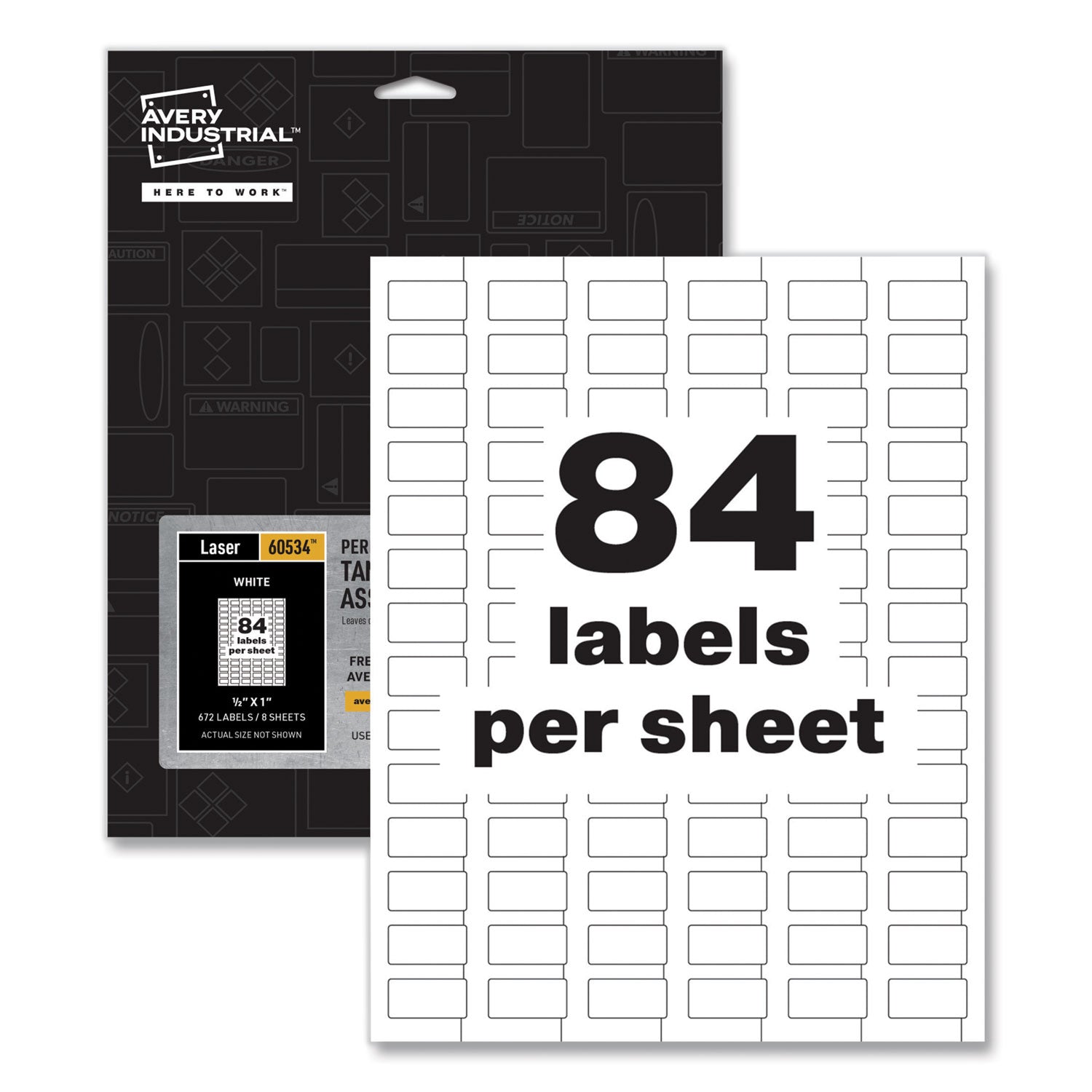 Avery PermaTrack Tamper-Evident Asset Tag Labels, Laser Printers, 0.5 x 1, White, 84/Sheet, 8 Sheets/Pack