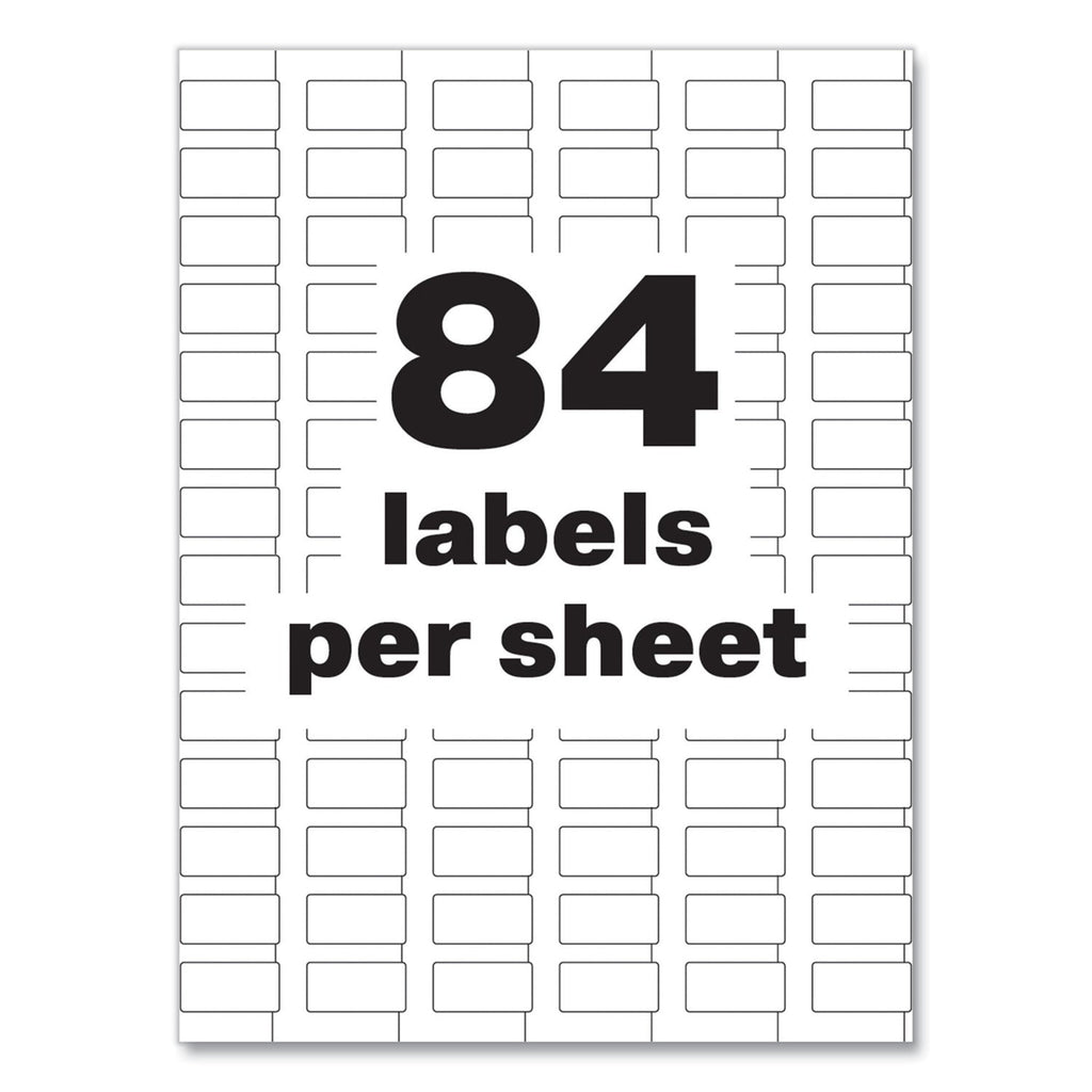 Avery PermaTrack Tamper-Evident Asset Tag Labels, Laser Printers, 0.5 x 1, White, 84/Sheet, 8 Sheets/Pack