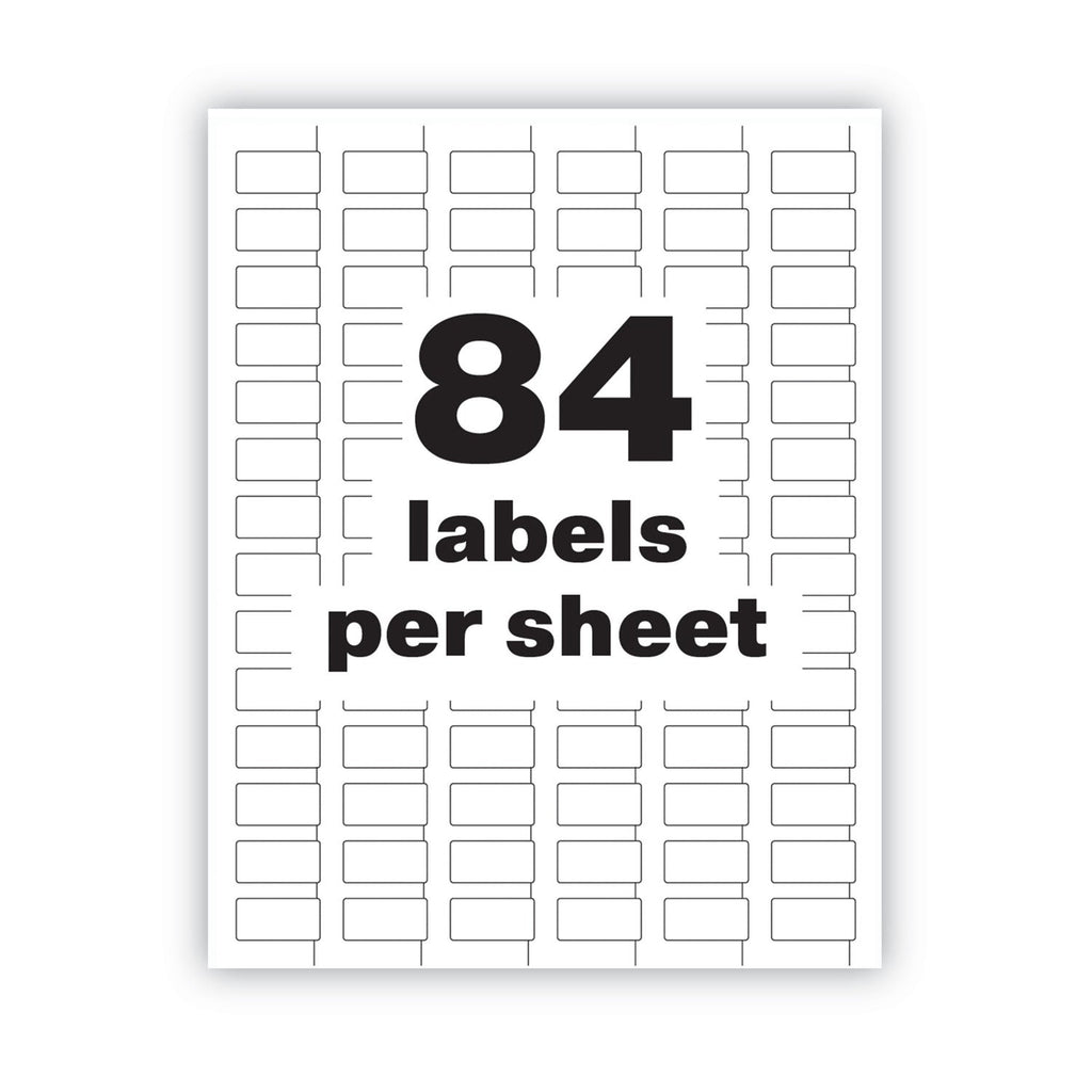 Avery PermaTrack Destructible Asset Tag Labels, Laser Printers, 0.5 x 1, White, 84/Sheet, 8 Sheets/Pack
