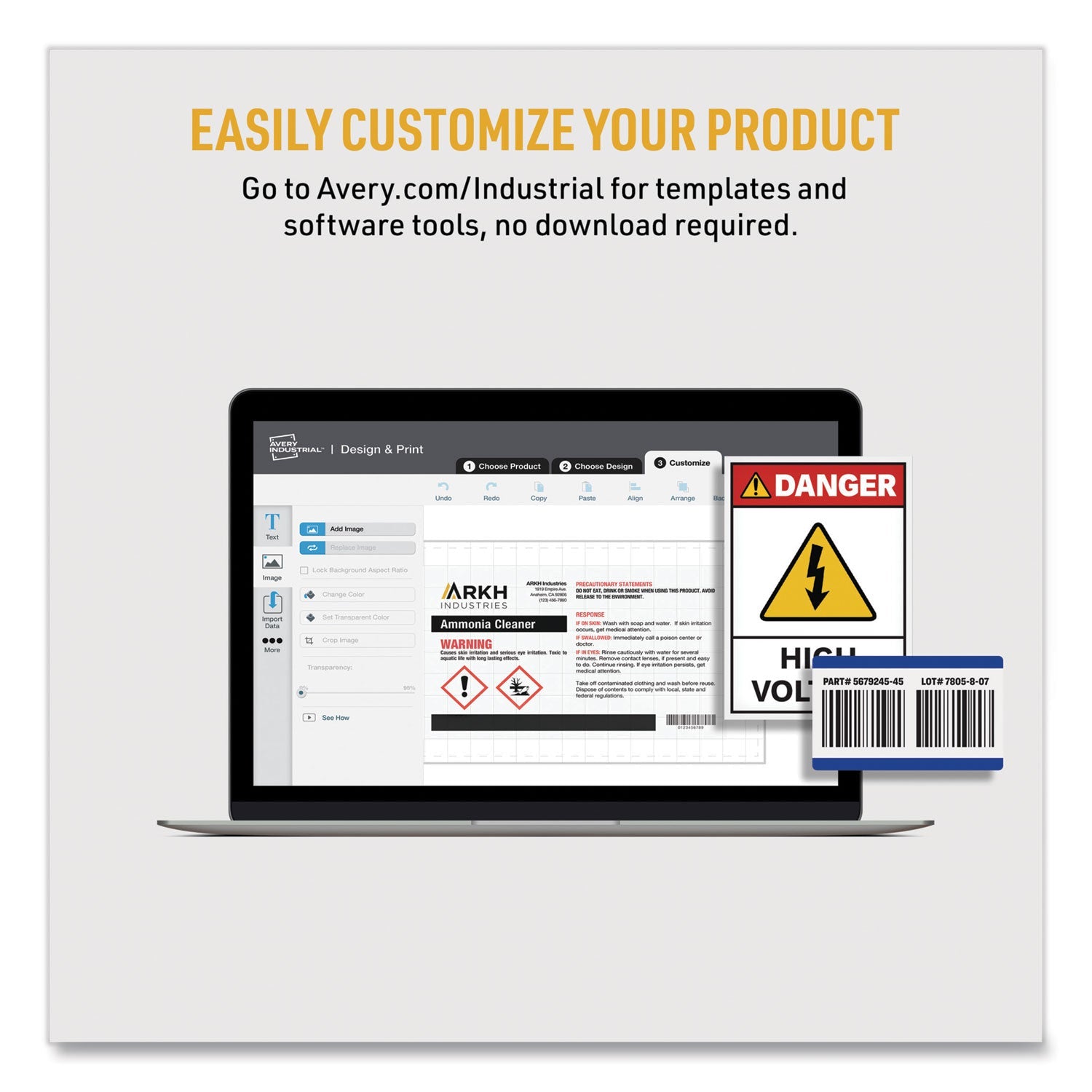 Avery PermaTrack Destructible Asset Tag Labels, Laser Printers, 2 x 3.75, White, 8/Sheet, 8 Sheets/Pack