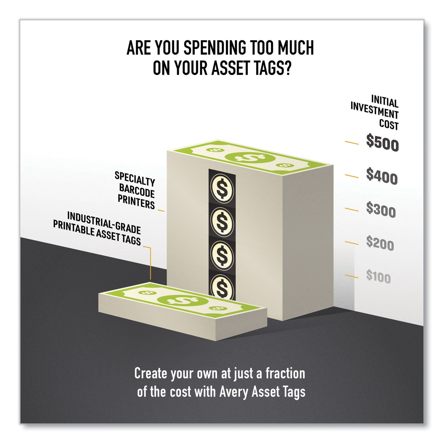 Avery PermaTrack Destructible Asset Tag Labels, Laser Printers, 2 x 3.75, White, 8/Sheet, 8 Sheets/Pack