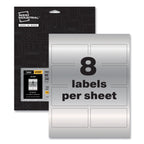 Avery PermaTrack Metallic Asset Tag Labels, Laser Printers, 2 x 3.75, Silver, 8/Sheet, 8 Sheets/Pack