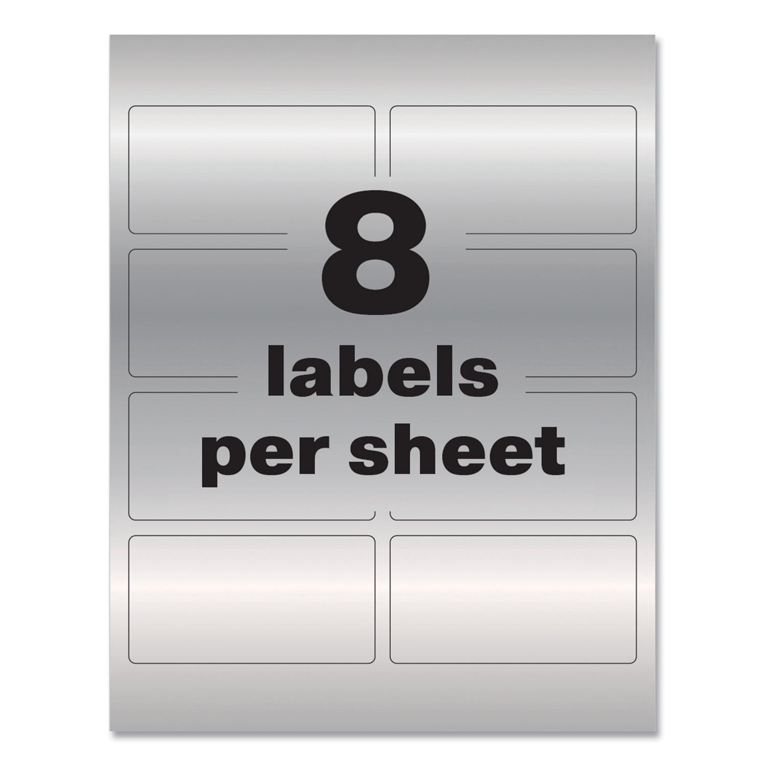 Avery PermaTrack Metallic Asset Tag Labels, Laser Printers, 2 x 3.75, Silver, 8/Sheet, 8 Sheets/Pack