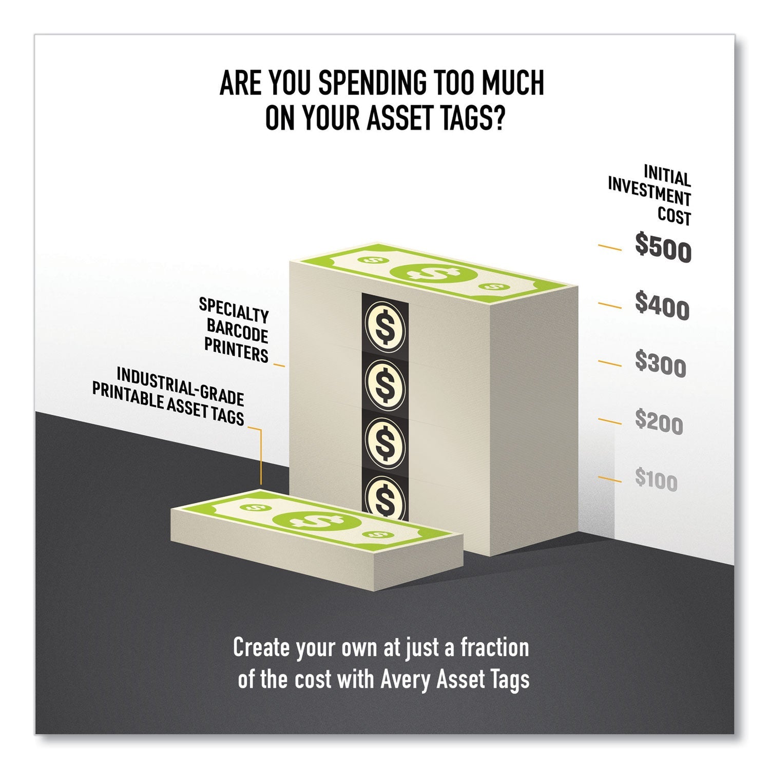 Avery PermaTrack Metallic Asset Tag Labels, Laser Printers, 0.75 x 1.5, Metallic Silver, 40/Sheet, 8 Sheets/Pack