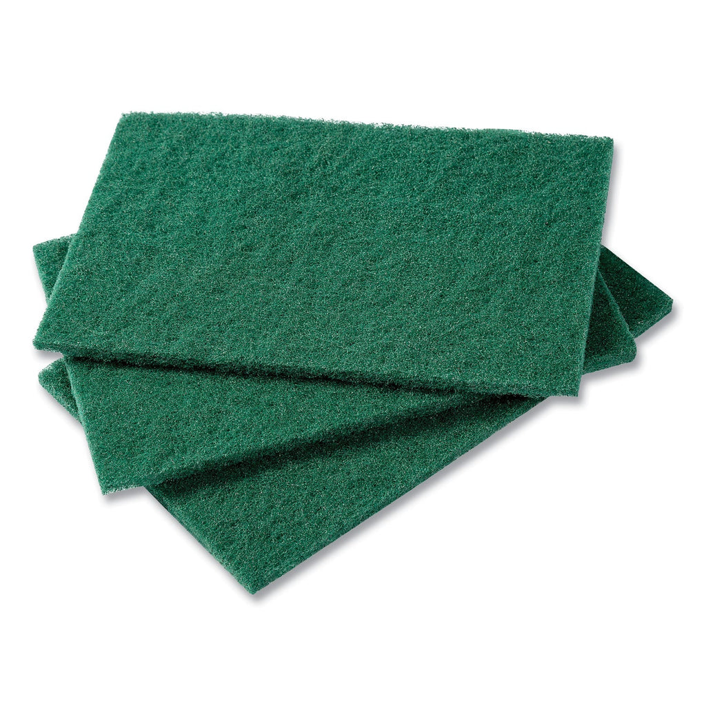 AmerCareRoyal Medium-Duty Scouring Pad, 6 x 9, Green, 10 Pads/Pack, 6 Packs/Carton