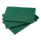 AmerCareRoyal Medium-Duty Scouring Pad, 6 x 9, Green, 10 Pads/Pack, 6 Packs/Carton