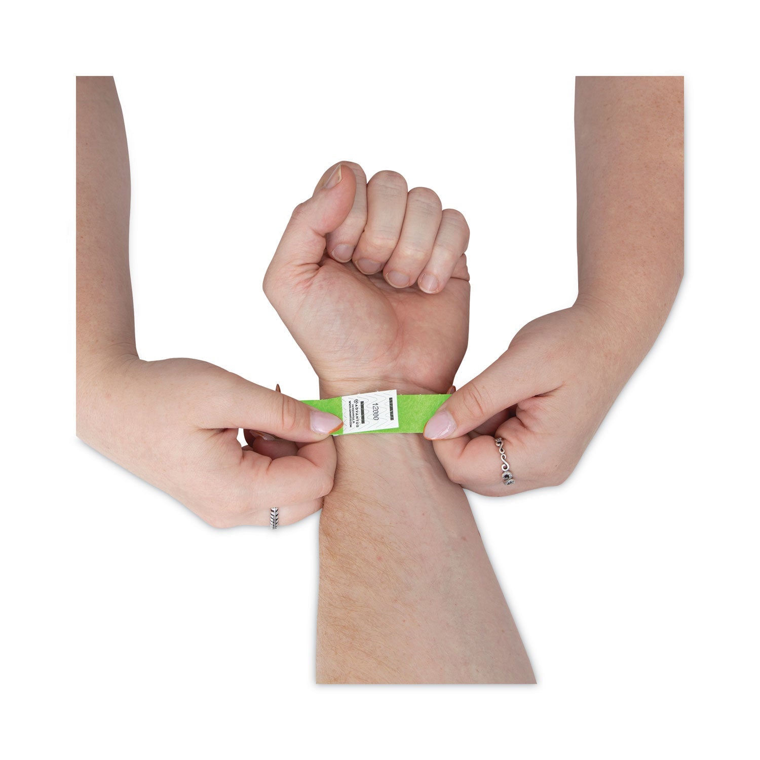 Advantus Crowd Management Wristbands, Sequentially Numbered, 9.75" x 0.75", Neon Green, 500/Pack