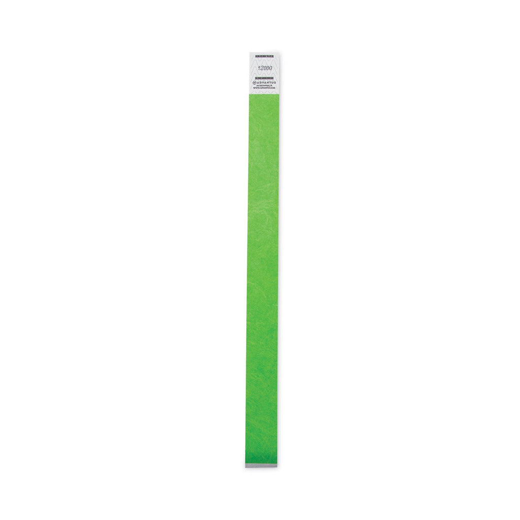 Advantus Crowd Management Wristbands, Sequentially Numbered, 9.75" x 0.75", Neon Green, 500/Pack