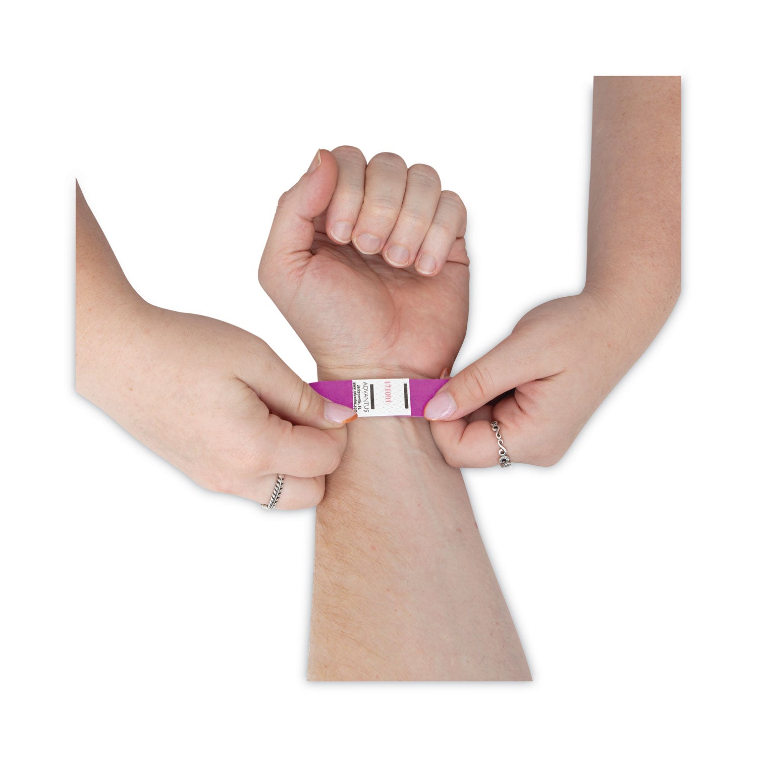 Advantus Crowd Management Wristbands, Sequentially Numbered, 9.75" x 0.75", Purple, 100/Pack