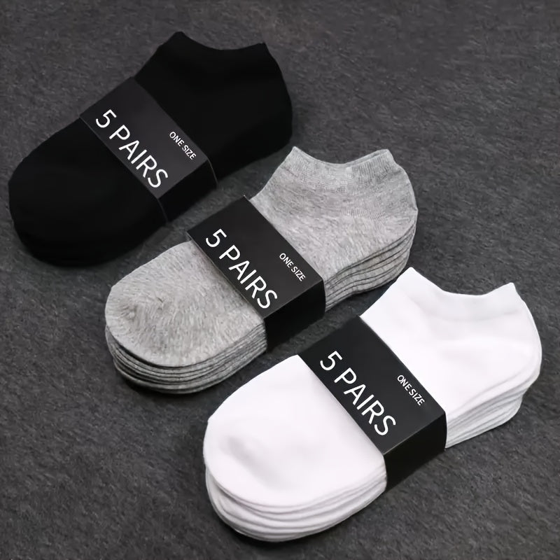 1/3/6/9/15 Pairs Simple Solid Socks, Unisex All-match Low Cut Ankle Socks, Women's Stockings & Hosiery