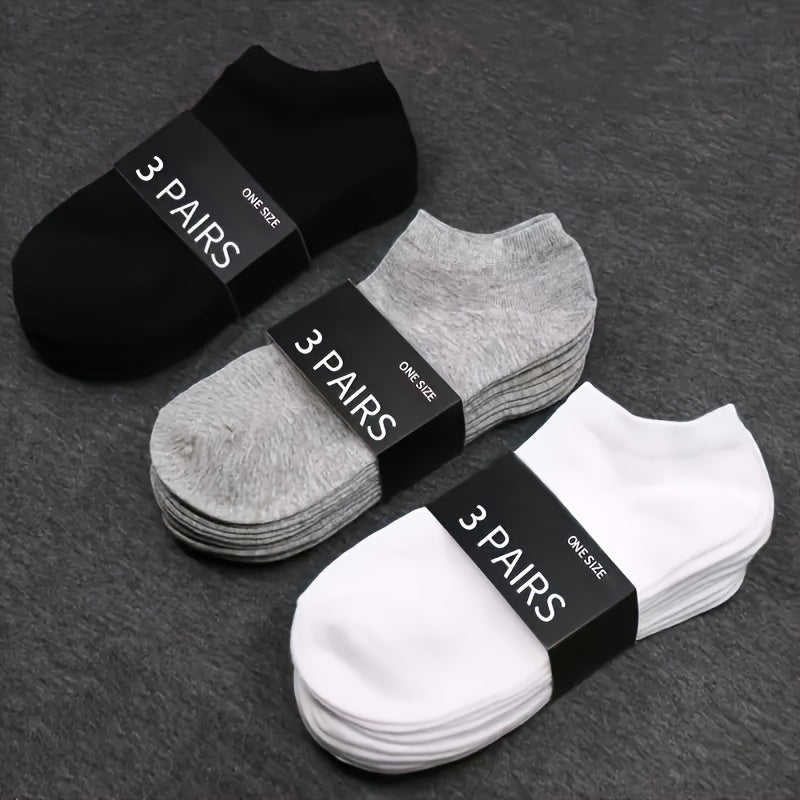 1/3/6/9/15 Pairs Simple Solid Socks, Unisex All-match Low Cut Ankle Socks, Women's Stockings & Hosiery
