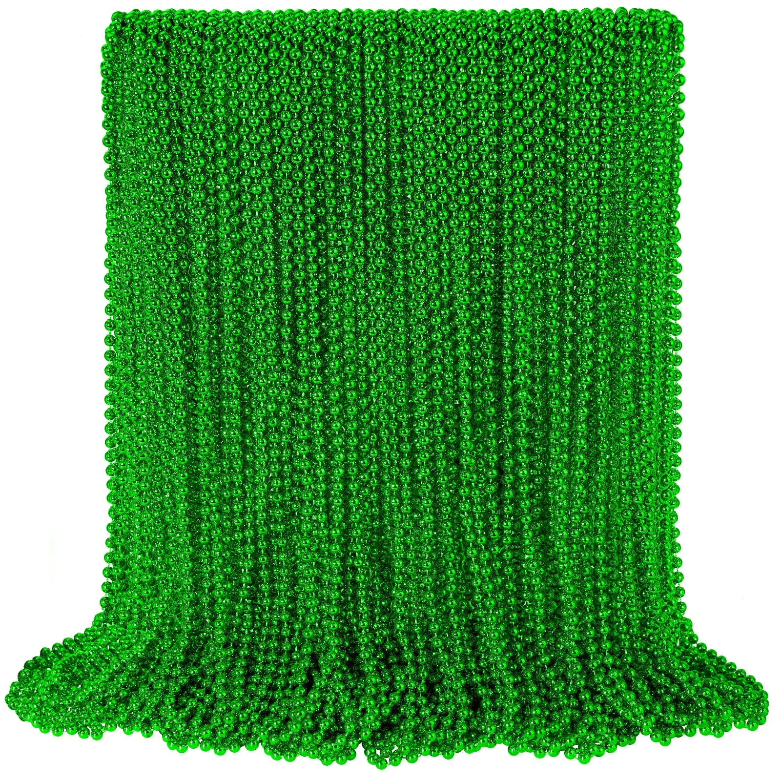 100 PCS St. Patricks Day Beads Necklace 33" Green Mardi Gras Beads Necklaces Christmas Necklaces Irish Saint Patricks Necklaces for St. Patricks Day Mardi Gras Parade Throws Birthday Party Favors